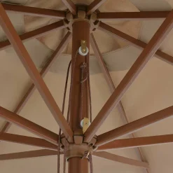 MAISON EXCLUSIVE - Parasol d'extérieur avec mât en bois 350 cm taupe