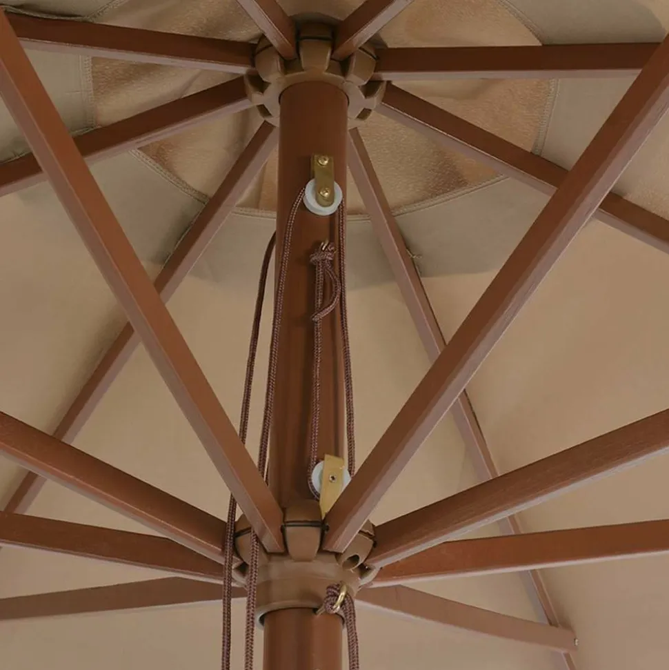 MAISON EXCLUSIVE - Parasol d'extérieur avec mât en bois 350 cm taupe