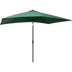 MAISON EXCLUSIVE - Parasol de jardin avec led et mât en acier vert 2x3 m