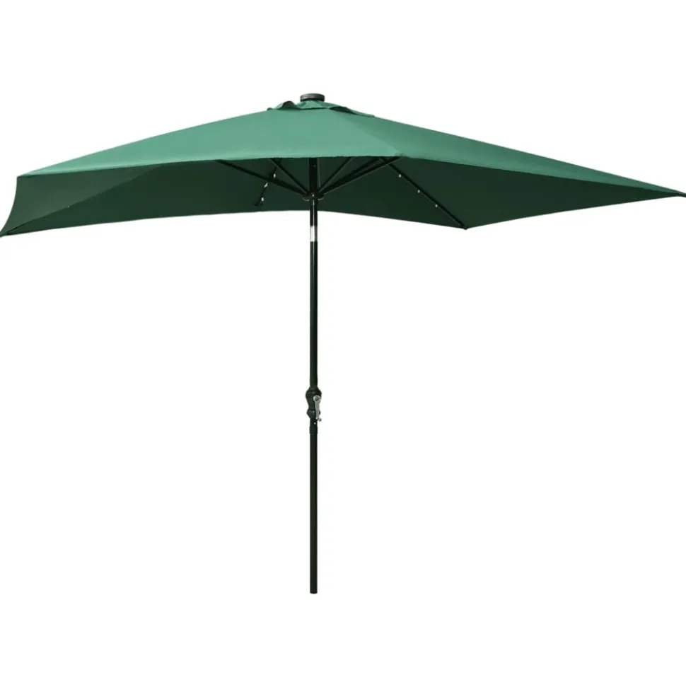 MAISON EXCLUSIVE - Parasol de jardin avec led et mât en acier vert 2x3 m