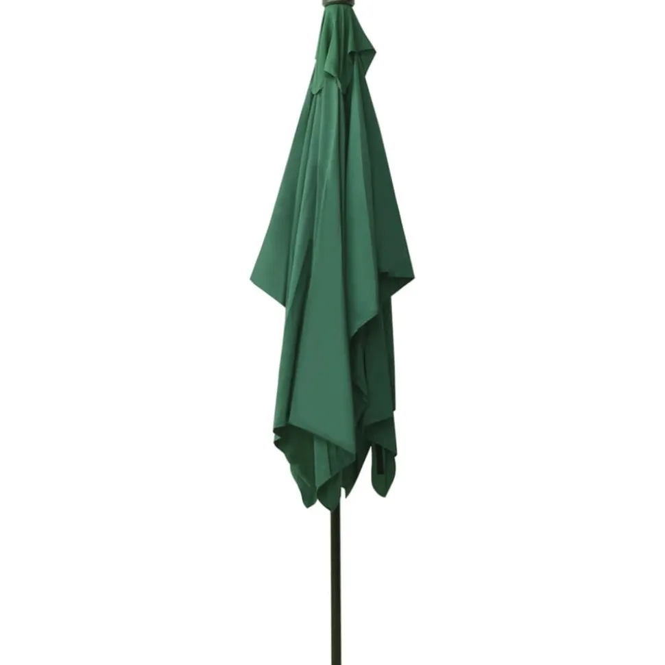 MAISON EXCLUSIVE - Parasol de jardin avec led et mât en acier vert 2x3 m