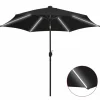 MAISON EXCLUSIVE - Parasol de jardin avec lumières led et mât en aluminium noir