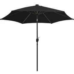 MAISON EXCLUSIVE - Parasol de jardin avec lumières led et mât en aluminium noir