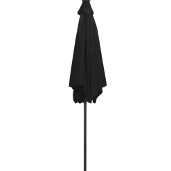 MAISON EXCLUSIVE - Parasol de jardin avec lumières led et mât en aluminium noir