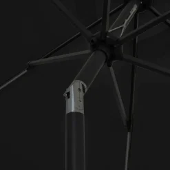 MAISON EXCLUSIVE - Parasol de jardin avec lumières led et mât en aluminium noir