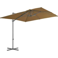 MAISON EXCLUSIVE - Parasol de jardin avec base portable taupe