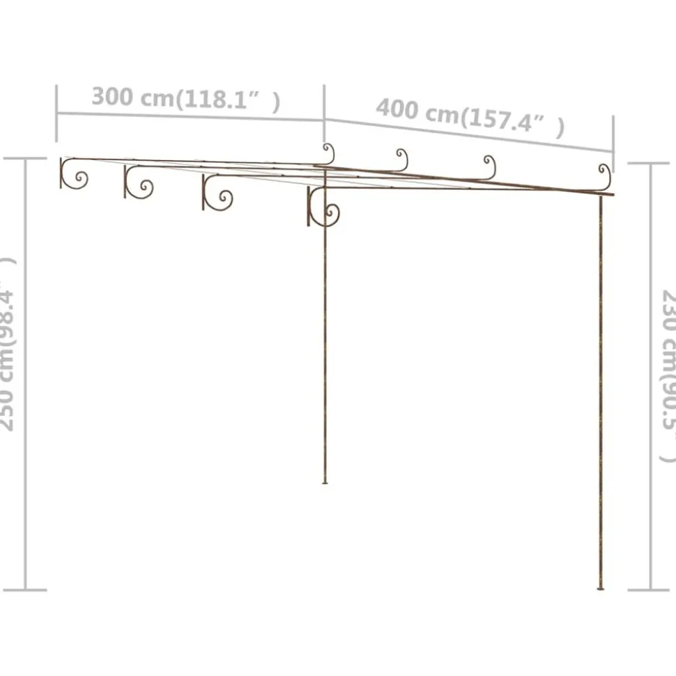 MAISON EXCLUSIVE - Pergola de jardin marron antique 4x3x2,5 m fer