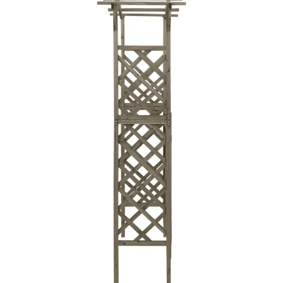 MAISON EXCLUSIVE - Pergola avec portail 116x40x204 cm gris bois de sapin massif