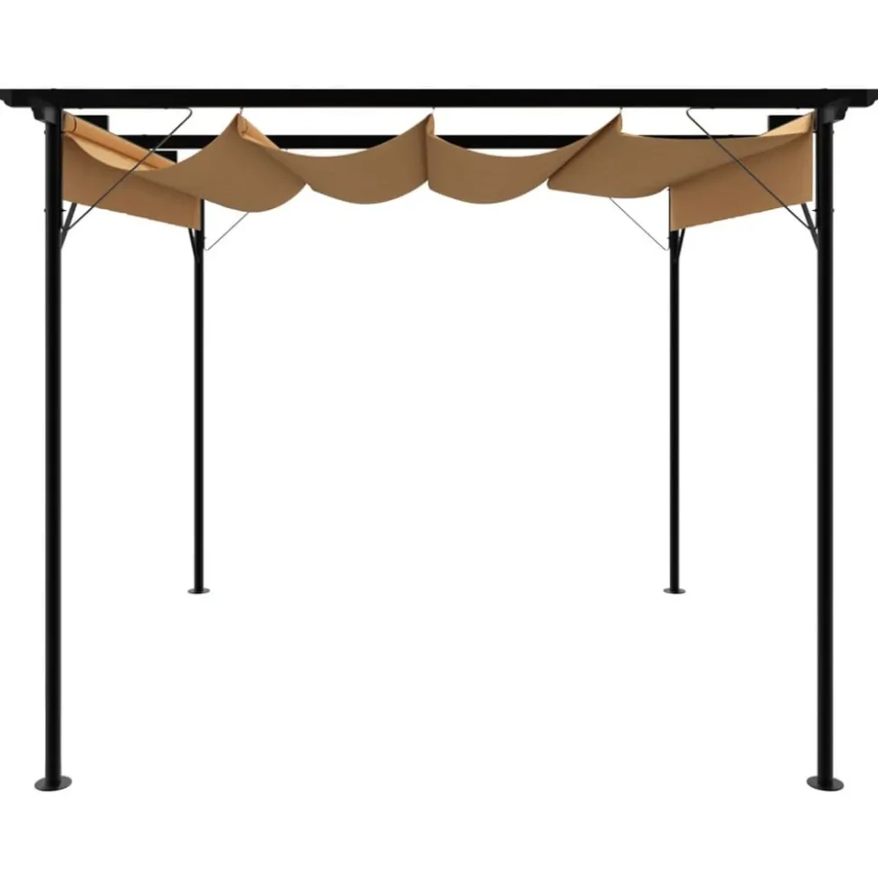 MAISON EXCLUSIVE - Pergola avec toit rétractable taupe 3x3 m acier 180 g/m²