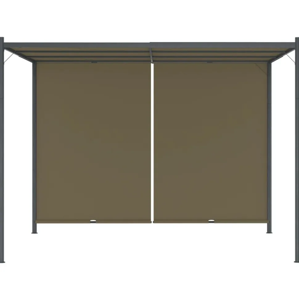 MAISON EXCLUSIVE - Pergola de jardin avec auvent rétractable 3x3 m taupe 180 g/m²