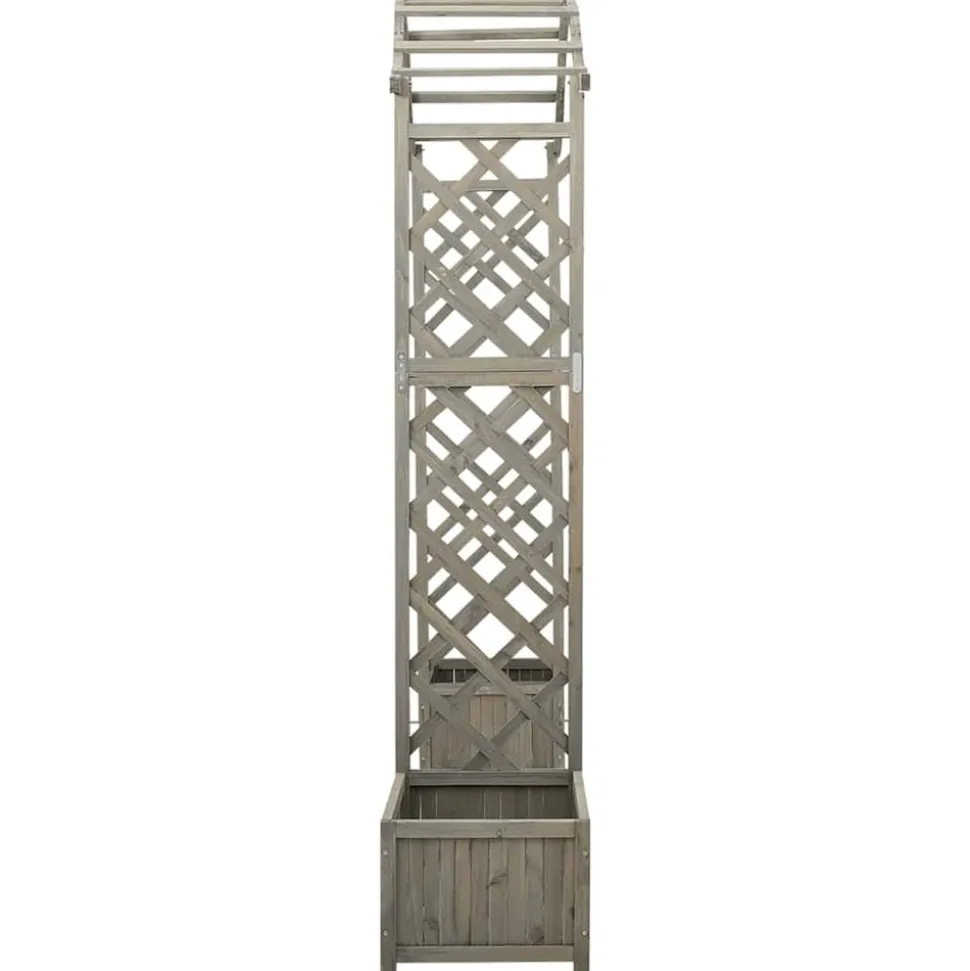 MAISON EXCLUSIVE - Pergola de jardin avec jardinière gris bois pin massif
