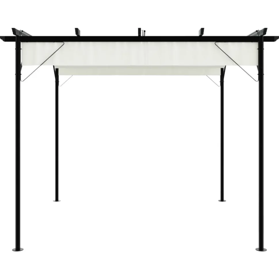 MAISON EXCLUSIVE - Pergola avec toit rétractable blanc crème 3 x 3 m acier