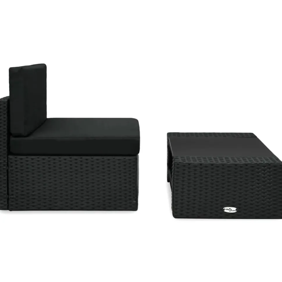 MAISON EXCLUSIVE - Salon de jardin 2 pcs résine tressée noir