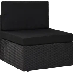 MAISON EXCLUSIVE - Salon de jardin 2 pcs résine tressée noir