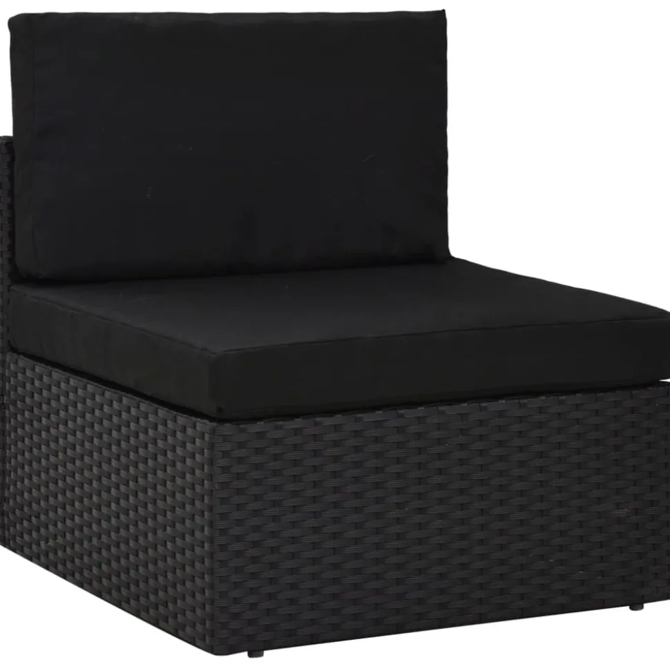 MAISON EXCLUSIVE - Salon de jardin 2 pcs résine tressée noir