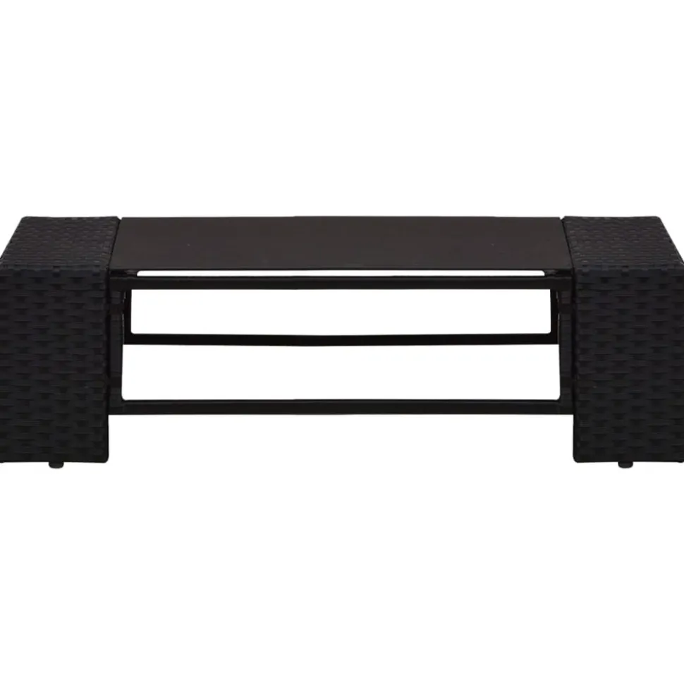 MAISON EXCLUSIVE - Salon de jardin 2 pcs résine tressée noir