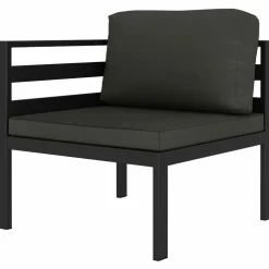 MAISON EXCLUSIVE - Salon de jardin 8 pcs avec coussins aluminium anthracite