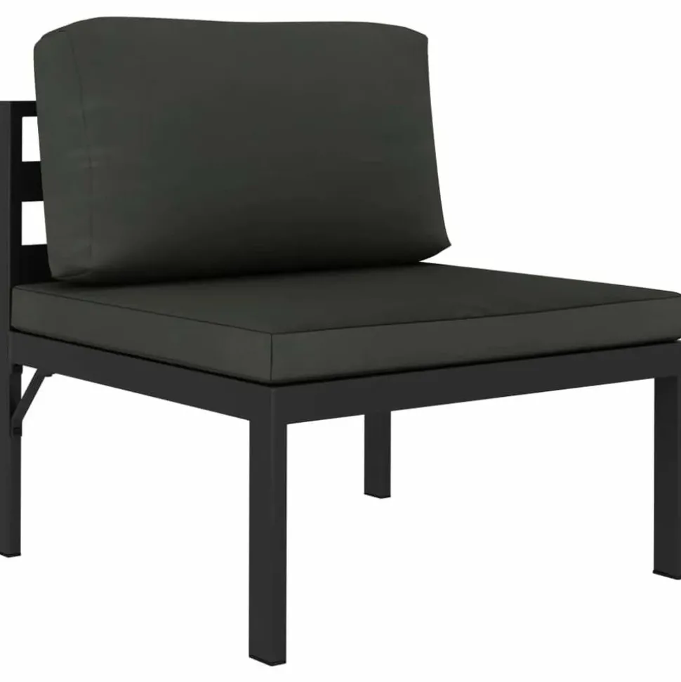 MAISON EXCLUSIVE - Salon de jardin 8 pcs avec coussins aluminium anthracite