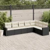 MAISON EXCLUSIVE - Salon de jardin 7 pcs avec coussins noir résine tressée
