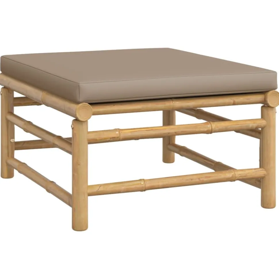 MAISON EXCLUSIVE - Salon de jardin 7 pcs avec coussins taupe bambou