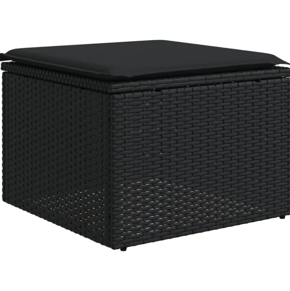 MAISON EXCLUSIVE - Salon de jardin 6 pcs avec coussins noir résine tressée