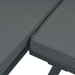 MAISON EXCLUSIVE - Salon de jardin 2 pcs avec coussins noir aluminium