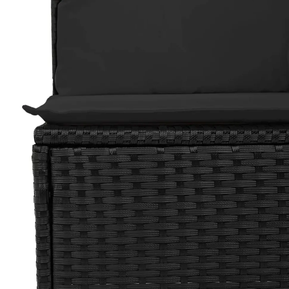 MAISON EXCLUSIVE - Salon de jardin 9 pcs avec coussins noir résine tressée