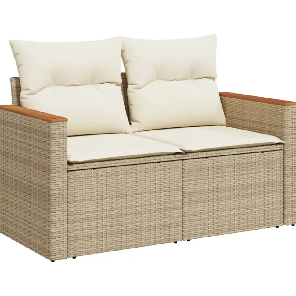 MAISON EXCLUSIVE - Salon de jardin avec coussins 4 pcs beige résine tressée