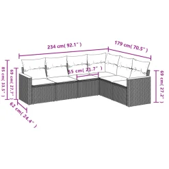 MAISON EXCLUSIVE - Salon de jardin avec coussins 6 pcs beige résine tressée