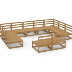 MAISON EXCLUSIVE - Salon de jardin 11 pcs bois de pin massif