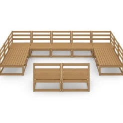 MAISON EXCLUSIVE - Salon de jardin 11 pcs bois de pin massif
