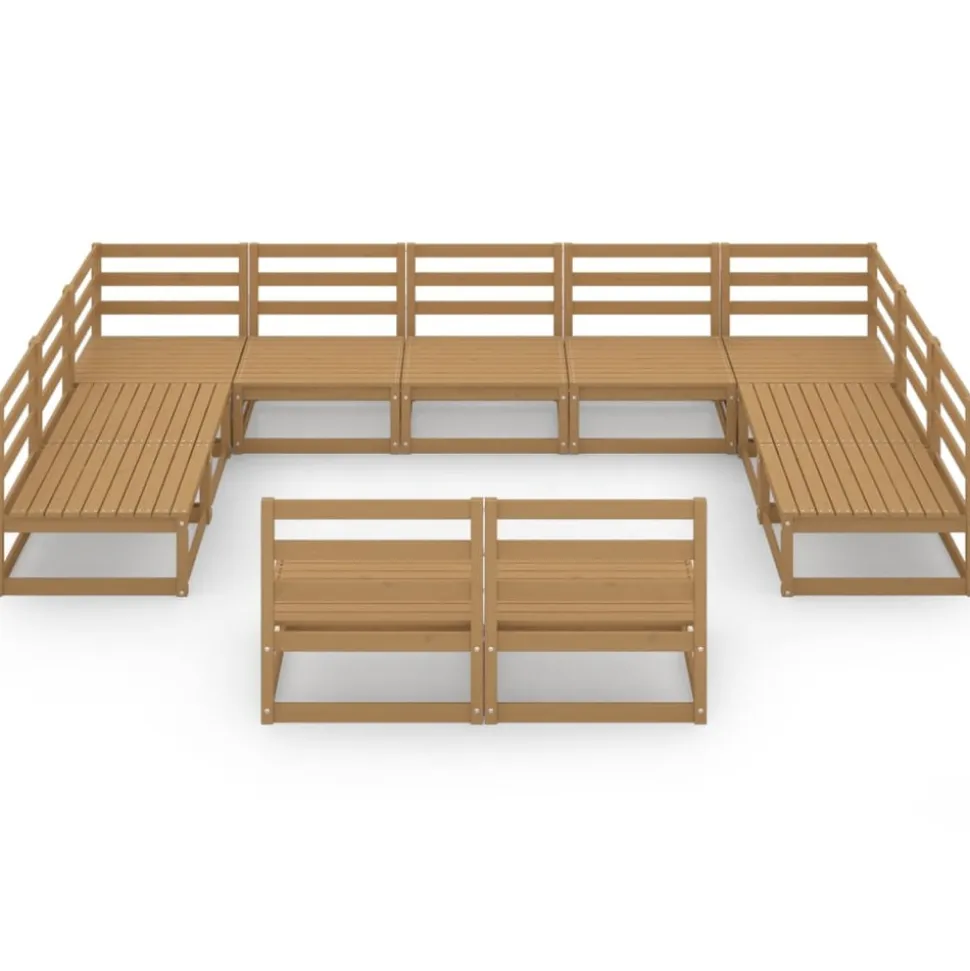 MAISON EXCLUSIVE - Salon de jardin 11 pcs bois de pin massif