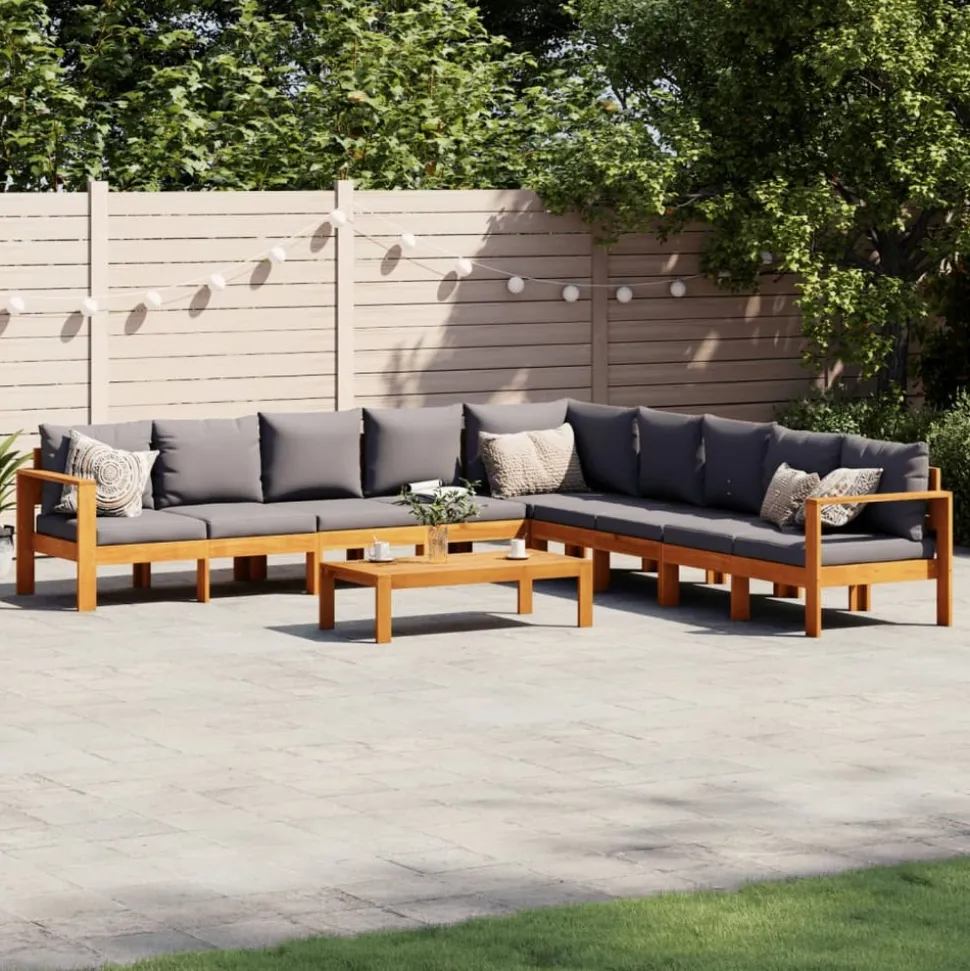 MAISON EXCLUSIVE - Salon de jardin avec coussins 6 pcs bois d'acacia solide