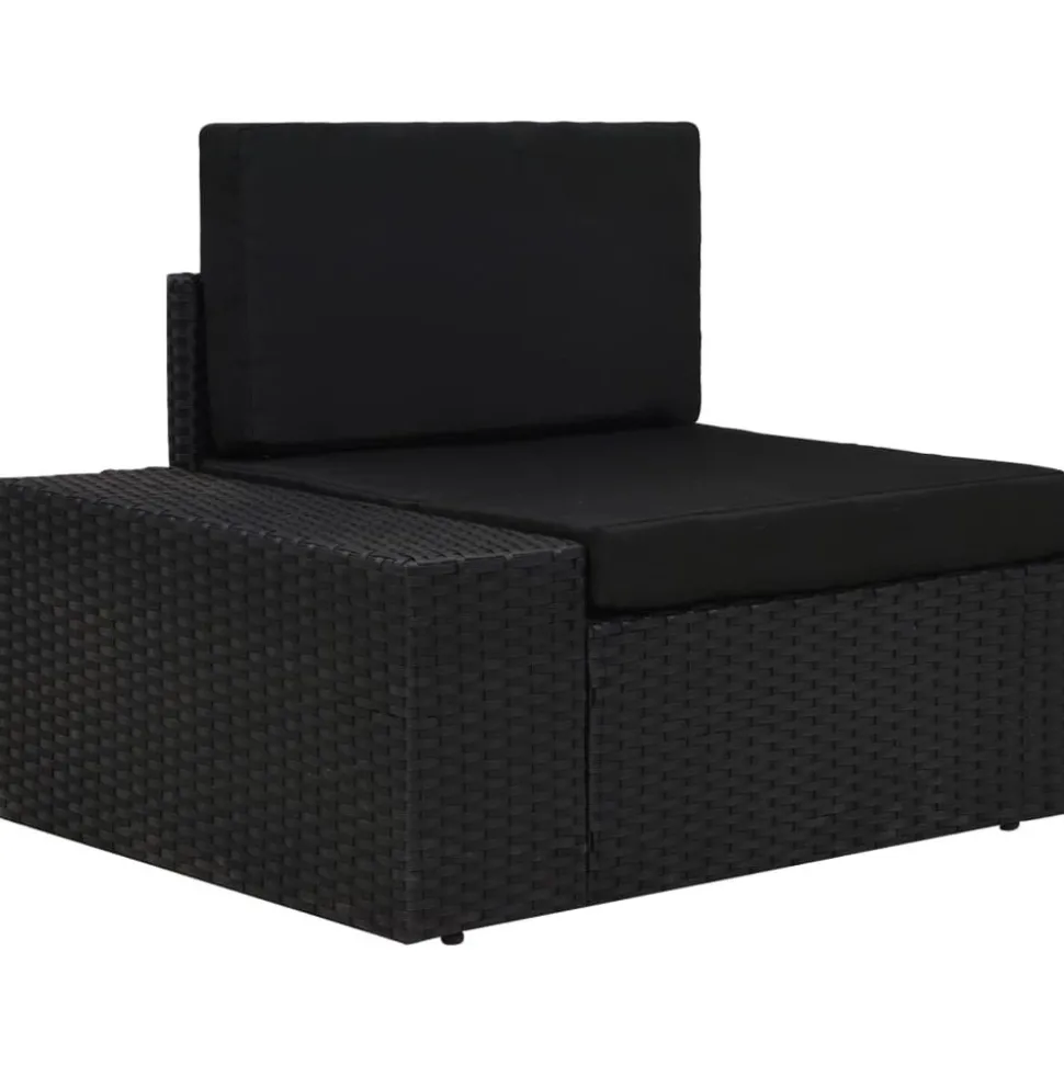 MAISON EXCLUSIVE - Salon de jardin 7 pcs résine tressée noir