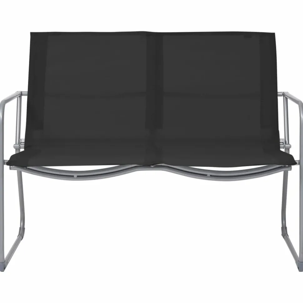 MAISON EXCLUSIVE - Salon de jardin 4 pcs tissu et acier noir