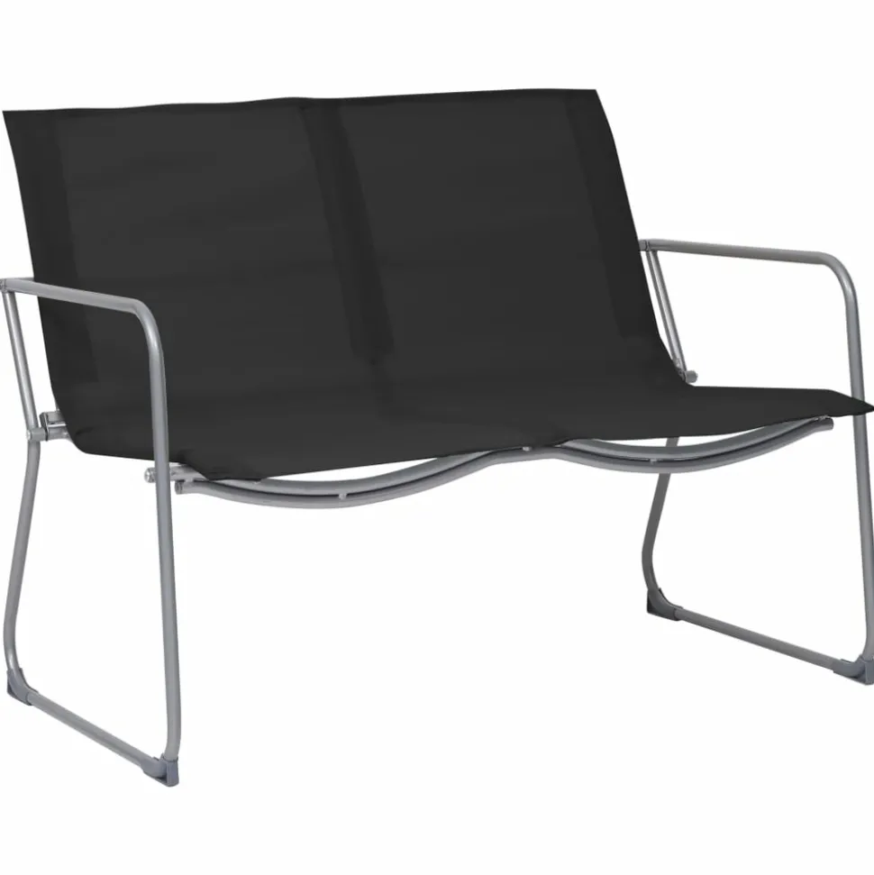 MAISON EXCLUSIVE - Salon de jardin 4 pcs tissu et acier noir