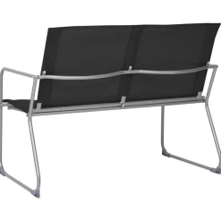MAISON EXCLUSIVE - Salon de jardin 4 pcs tissu et acier noir