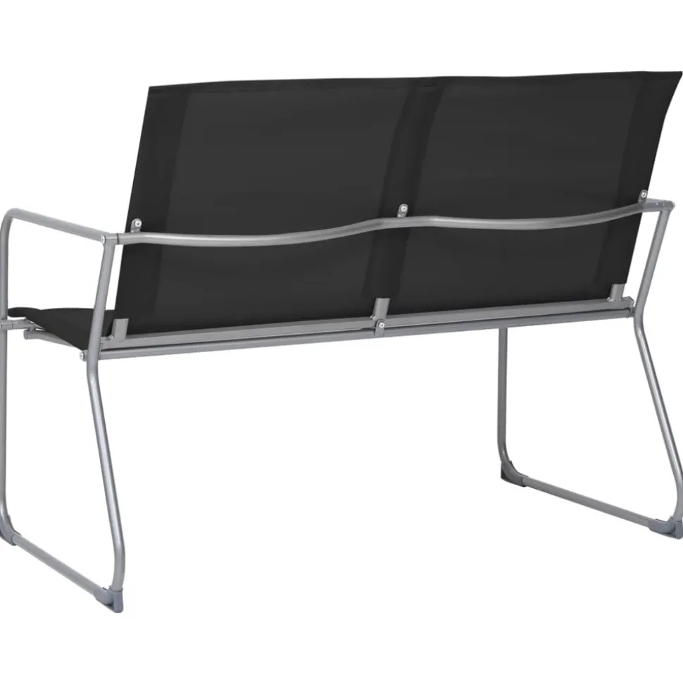 MAISON EXCLUSIVE - Salon de jardin 4 pcs tissu et acier noir