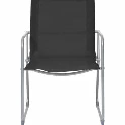 MAISON EXCLUSIVE - Salon de jardin 4 pcs tissu et acier noir
