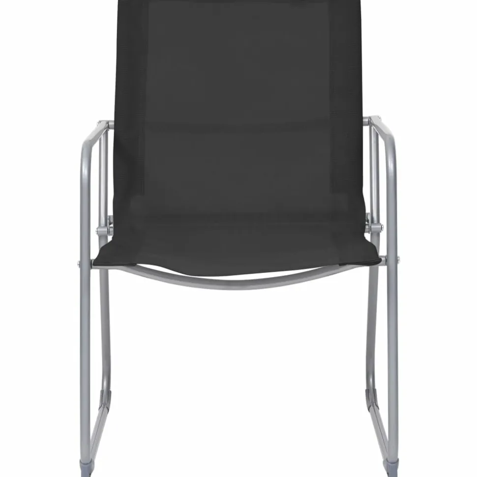 MAISON EXCLUSIVE - Salon de jardin 4 pcs tissu et acier noir