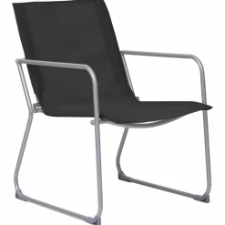 MAISON EXCLUSIVE - Salon de jardin 4 pcs tissu et acier noir