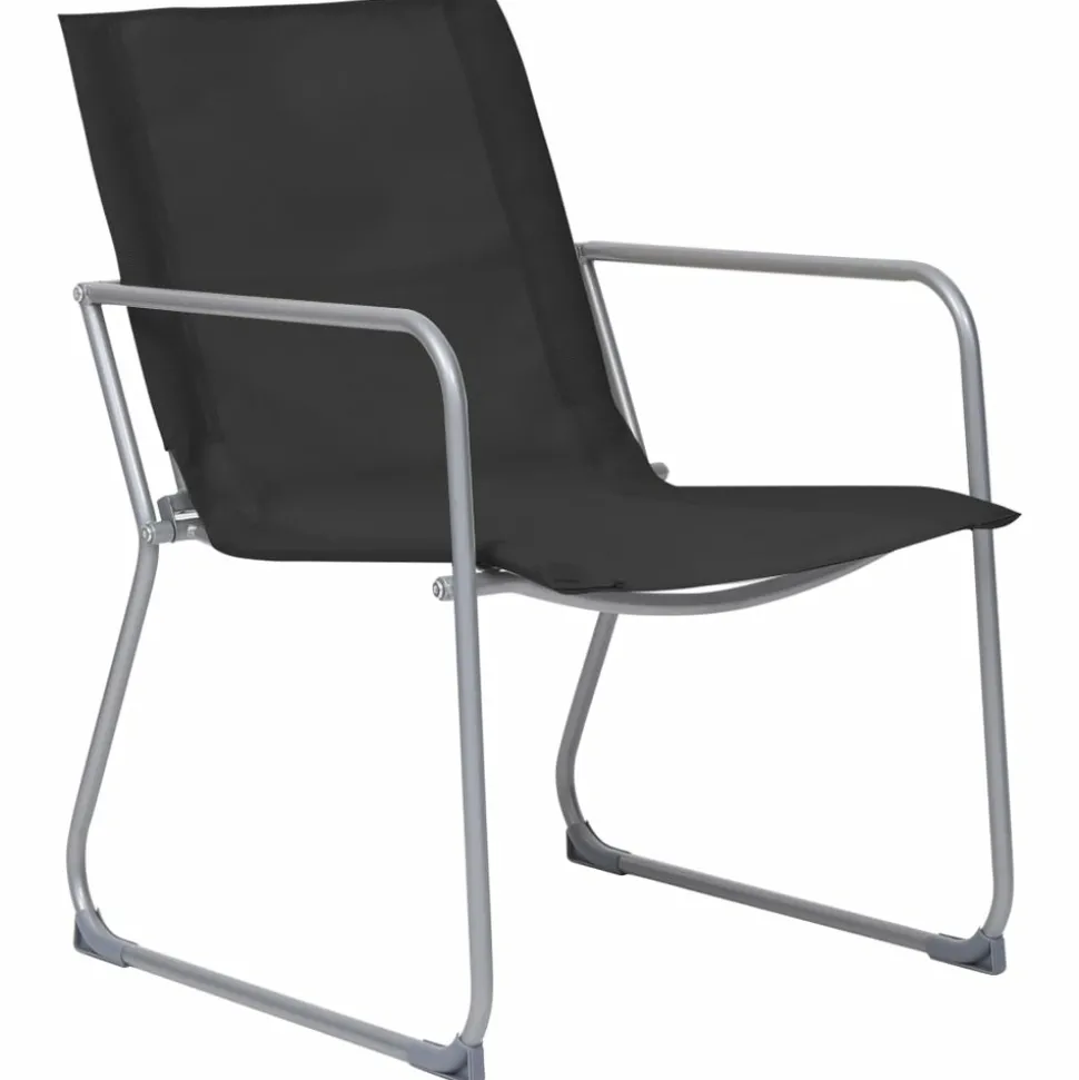 MAISON EXCLUSIVE - Salon de jardin 4 pcs tissu et acier noir