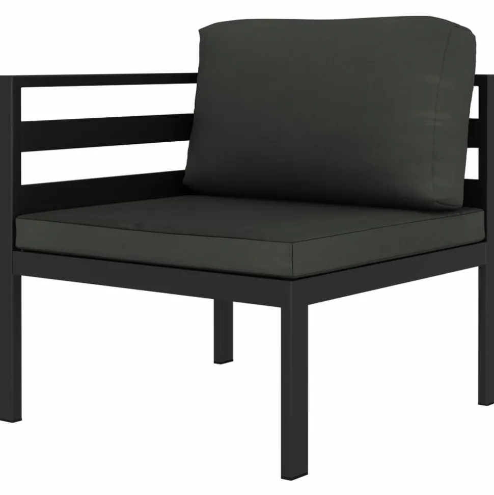 MAISON EXCLUSIVE - Salon de jardin 10 pcs avec coussins aluminium anthracite