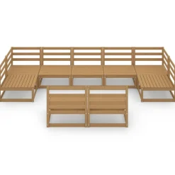MAISON EXCLUSIVE - Salon de jardin 9 pcs bois de pin massif