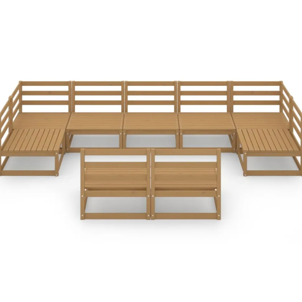 MAISON EXCLUSIVE - Salon de jardin 9 pcs bois de pin massif