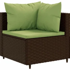 MAISON EXCLUSIVE - Salon de jardin 5 pcs avec coussins marron résine tressée
