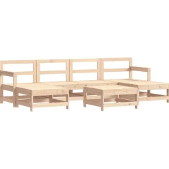 MAISON EXCLUSIVE - Salon de jardin 7 pcs avec coussins bois massif