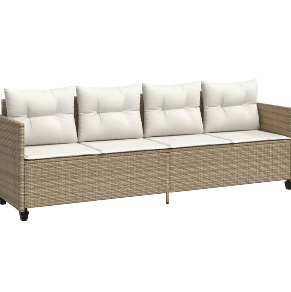 MAISON EXCLUSIVE - Salon de jardin avec coussins 5 pcs beige résine tressée