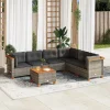 MAISON EXCLUSIVE - Salon de jardin avec coussins 7 pcs gris résine tressée