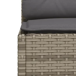 MAISON EXCLUSIVE - Salon de jardin avec coussins 7 pcs gris résine tressée